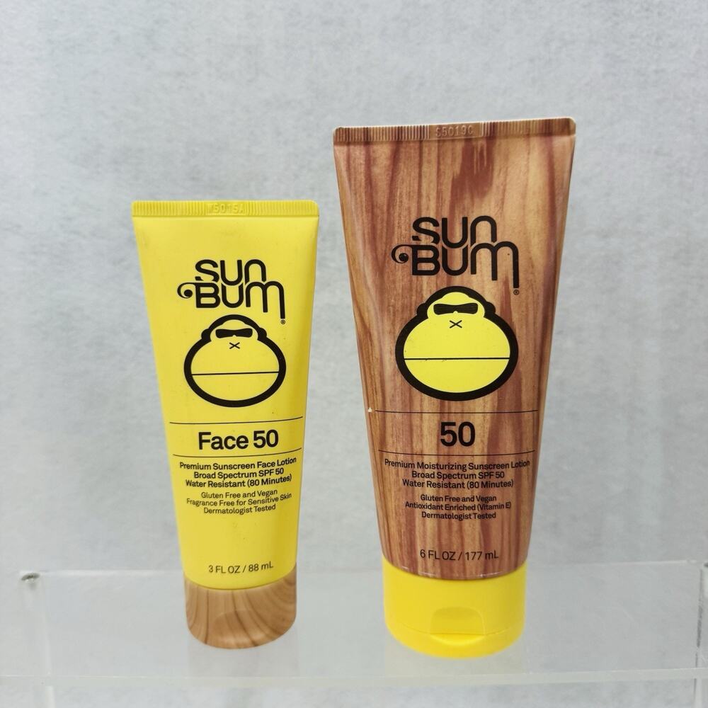 Sun Bum Original Sunscreen SPF 50 6oz & 3oz Face Broad Spectrum Water Resistant